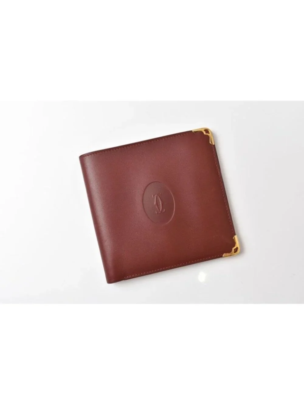 Cartier Fold Wallet Bifold Vintage Billfold Must de Cartier Bordeaux